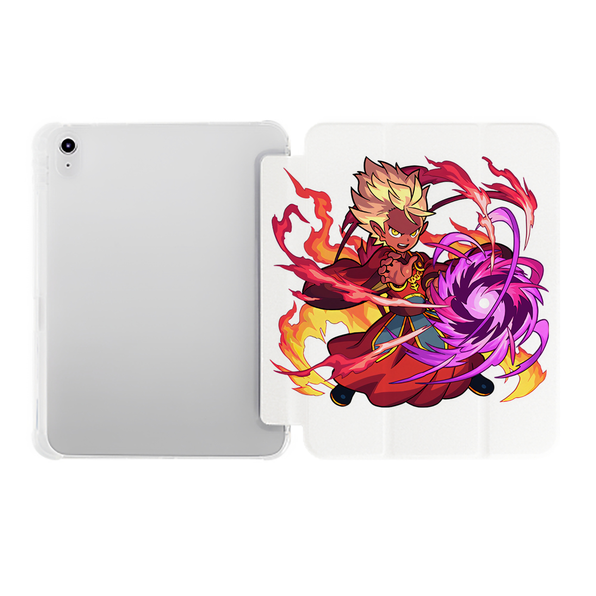 （画像用） 妖怪ウォッチ Yo-kai Watch IPad ケース ペン収納付き 三つ折りスタンド PUレザー×シリコン 対応機種9.5/10.5/10.9インチ